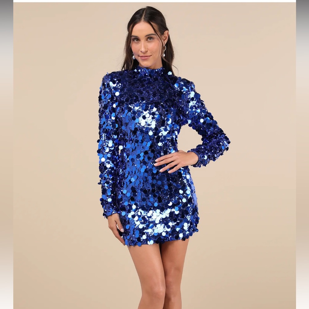 Lulu’s Brillian Behavior Royal Blue Sequin dress